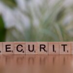 scrabble tiles spelling the word security